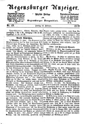 Regensburger Anzeiger Freitag 18. Februar 1870