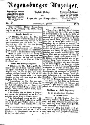 Regensburger Anzeiger Donnerstag 24. Februar 1870