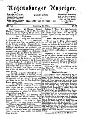 Regensburger Anzeiger Donnerstag 10. März 1870