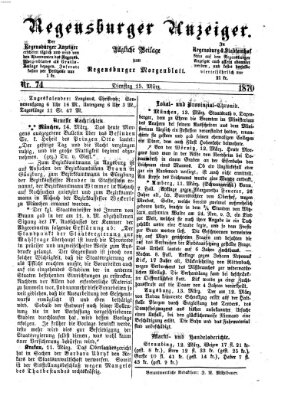 Regensburger Anzeiger Dienstag 15. März 1870