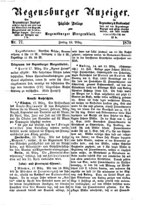 Regensburger Anzeiger Freitag 18. März 1870