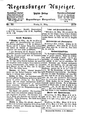 Regensburger Anzeiger Montag 21. März 1870