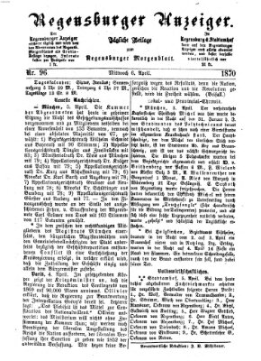 Regensburger Anzeiger Mittwoch 6. April 1870