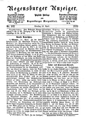 Regensburger Anzeiger Dienstag 12. April 1870