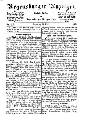 Regensburger Anzeiger Donnerstag 21. April 1870