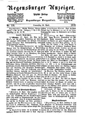 Regensburger Anzeiger Donnerstag 28. April 1870