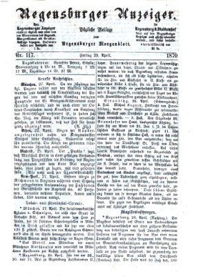 Regensburger Anzeiger Freitag 29. April 1870