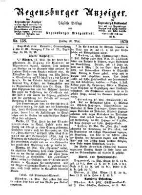 Regensburger Anzeiger Freitag 20. Mai 1870