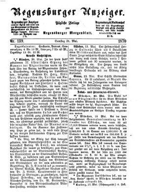 Regensburger Anzeiger Samstag 21. Mai 1870