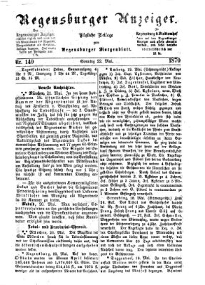 Regensburger Anzeiger Sonntag 22. Mai 1870