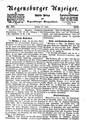 Regensburger Anzeiger Freitag 10. Juni 1870