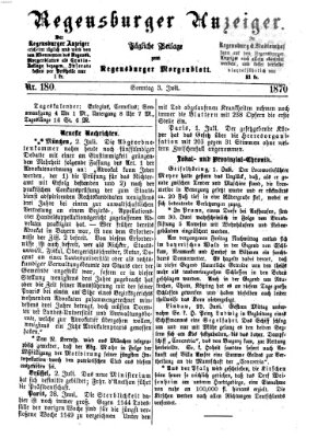 Regensburger Anzeiger Sonntag 3. Juli 1870