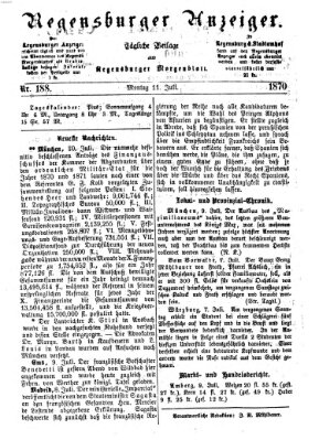 Regensburger Anzeiger Montag 11. Juli 1870