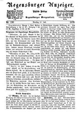 Regensburger Anzeiger Dienstag 19. Juli 1870