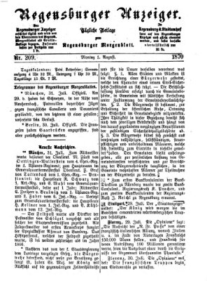 Regensburger Anzeiger Montag 1. August 1870