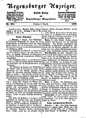 Regensburger Anzeiger Dienstag 2. August 1870