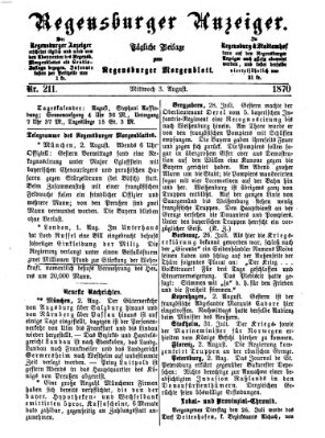 Regensburger Anzeiger Mittwoch 3. August 1870