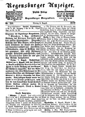 Regensburger Anzeiger Montag 8. August 1870