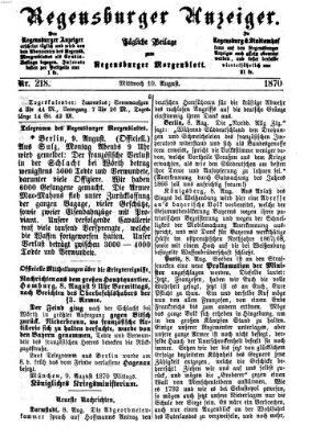 Regensburger Anzeiger Mittwoch 10. August 1870