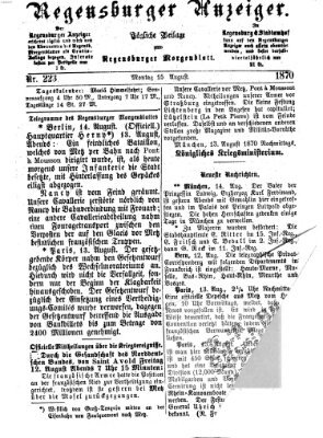 Regensburger Anzeiger Montag 15. August 1870