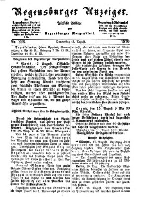 Regensburger Anzeiger Donnerstag 18. August 1870