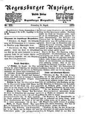 Regensburger Anzeiger Donnerstag 25. August 1870