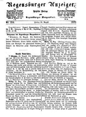 Regensburger Anzeiger Freitag 26. August 1870