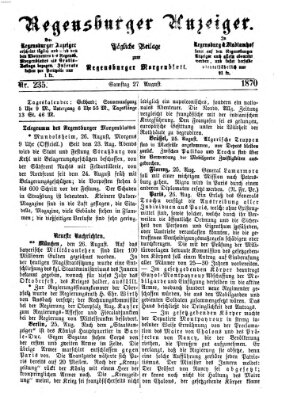 Regensburger Anzeiger Samstag 27. August 1870