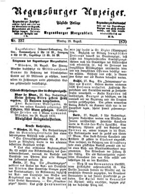 Regensburger Anzeiger Montag 29. August 1870