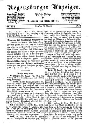 Regensburger Anzeiger Dienstag 30. August 1870