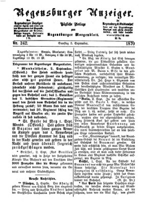 Regensburger Anzeiger Samstag 3. September 1870