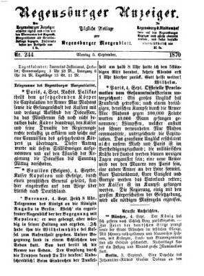 Regensburger Anzeiger Montag 5. September 1870