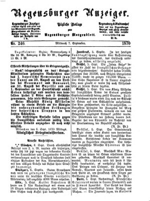 Regensburger Anzeiger Mittwoch 7. September 1870