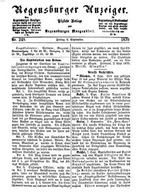 Regensburger Anzeiger Freitag 9. September 1870