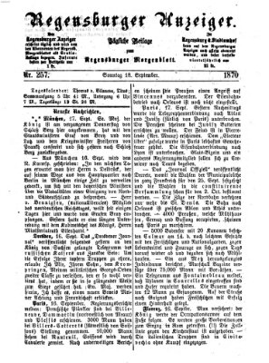 Regensburger Anzeiger Sonntag 18. September 1870