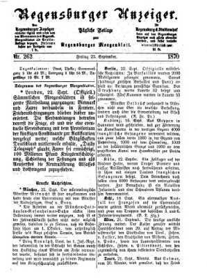 Regensburger Anzeiger Freitag 23. September 1870