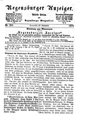 Regensburger Anzeiger Donnerstag 29. September 1870