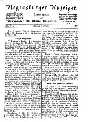 Regensburger Anzeiger Mittwoch 5. Oktober 1870