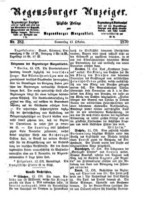 Regensburger Anzeiger Donnerstag 13. Oktober 1870