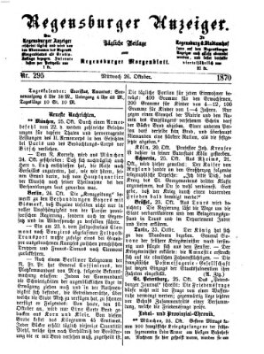 Regensburger Anzeiger Mittwoch 26. Oktober 1870