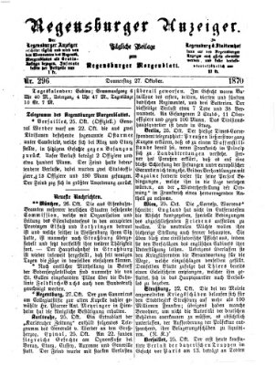 Regensburger Anzeiger Donnerstag 27. Oktober 1870