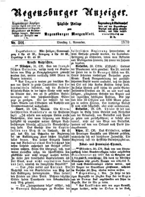 Regensburger Anzeiger Dienstag 1. November 1870