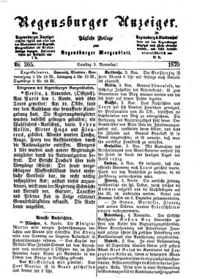 Regensburger Anzeiger Samstag 5. November 1870