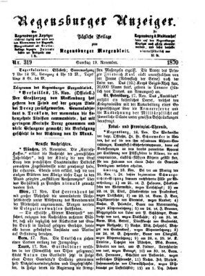 Regensburger Anzeiger Samstag 19. November 1870