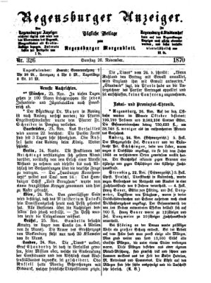 Regensburger Anzeiger Samstag 26. November 1870