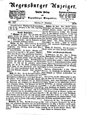 Regensburger Anzeiger Sonntag 27. November 1870