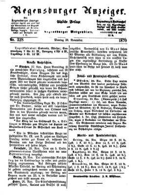 Regensburger Anzeiger Montag 28. November 1870