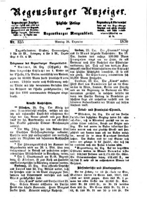 Regensburger Anzeiger Montag 26. Dezember 1870