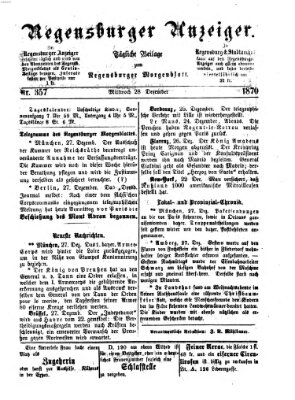 Regensburger Anzeiger Mittwoch 28. Dezember 1870