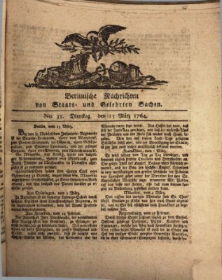 Berlinische Nachrichten von Staats- und gelehrten Sachen Dienstag 13. März 1764